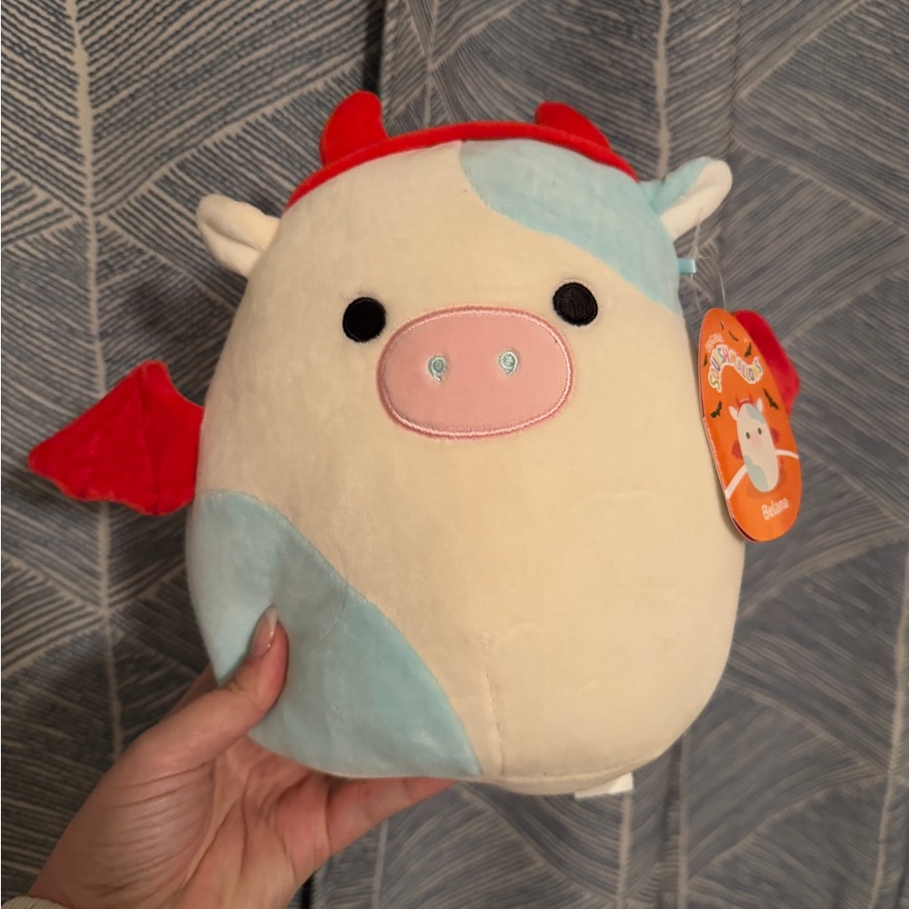 Squishmallows Red and Blue Cow Plush